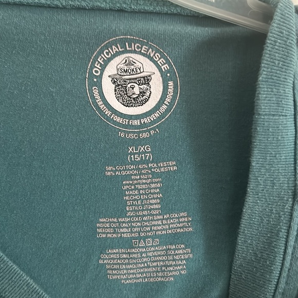 Smokey The Bear “Only you can prevent wildfires” blue crop top Size women’s xl - Picture 4 of 4